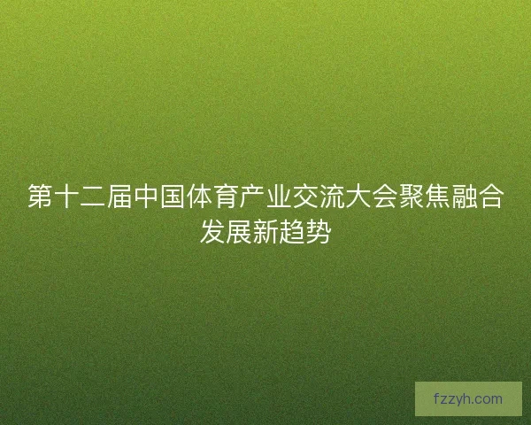 第十二届中国体育产业交流大会聚焦融合发展新趋势
